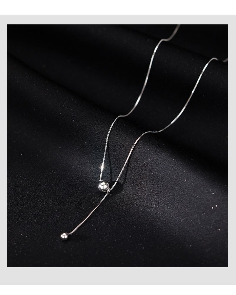 Picture of Titch 925 Silver Beaded Tassel Necklace