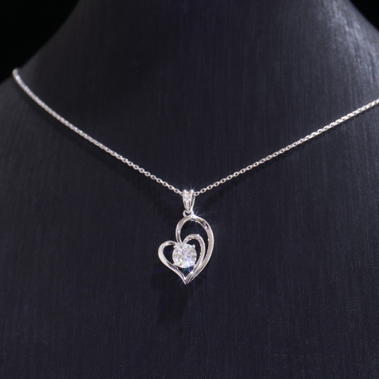 Picture of Custom Jewelry for Singing Competition: D Color Moissanite Diamond Heart Set