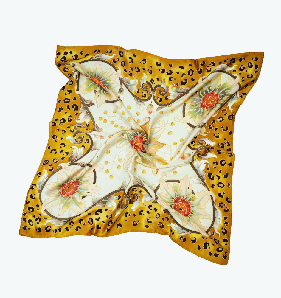 Picture of Hand-Painted Silk Satin Large Square Scarf
