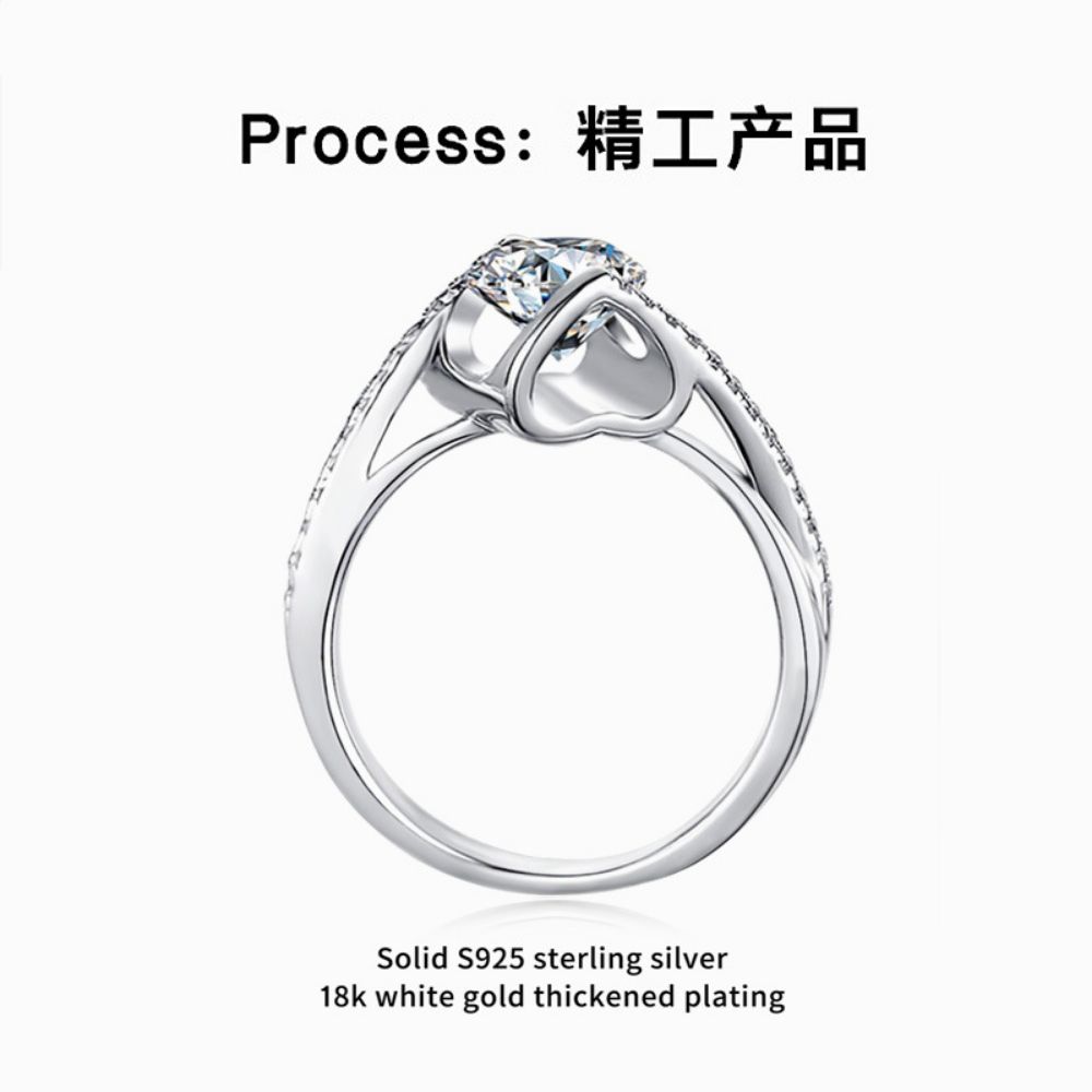 Picture of 925 silver Angel's Kiss Moissanite ring
