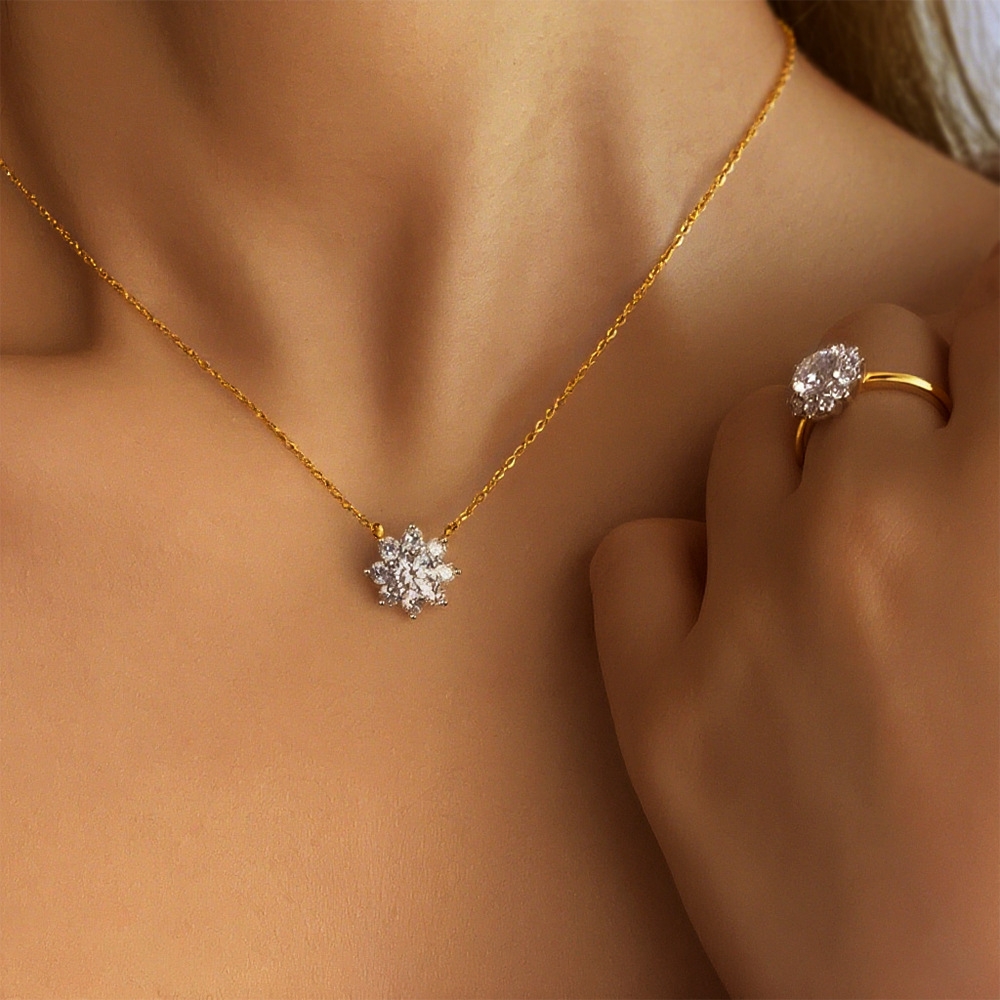 Picture of Eight-petaled sunflower necklace