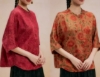 图片 【26XJZ001】真丝双色香云纱花罗开衫上衣
